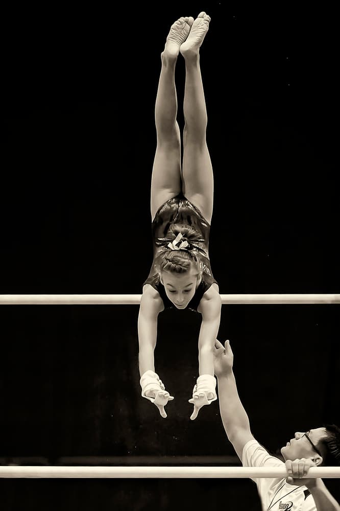 Focused Gymnast Handstand by Rob Li — canvas wall art
