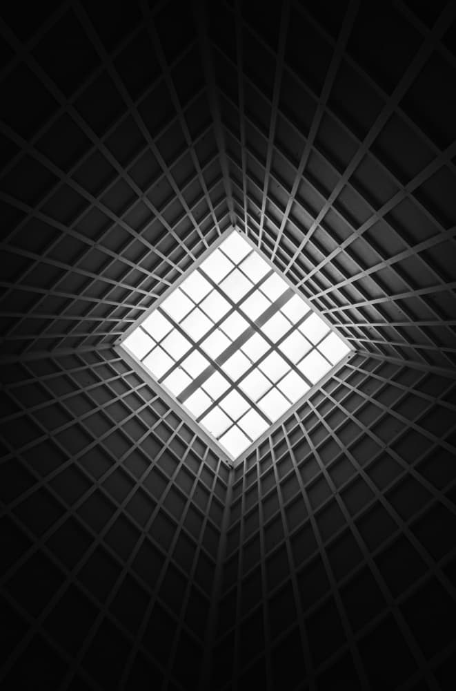 Geometric Grid Skylight by Swen MUN — canvas wall art