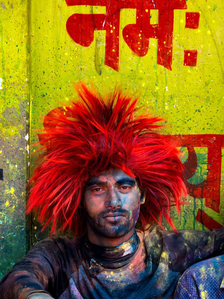 Holi Festival Portrait by Jassi Oberai — canvas wall art