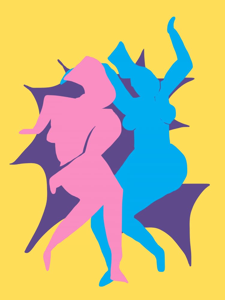Vibrant Abstract Dancers by Little Dean — canvas wall art