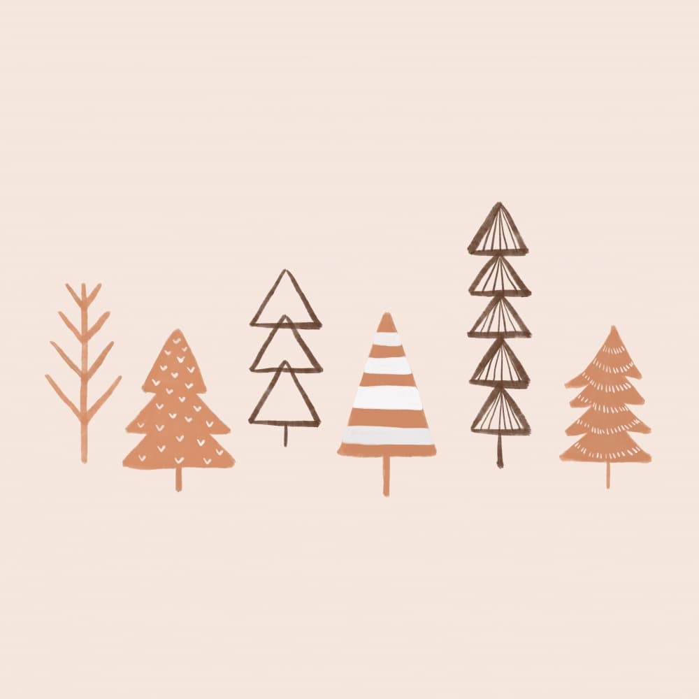 Cozy Winter Trees by Orara Studio — canvas wall art