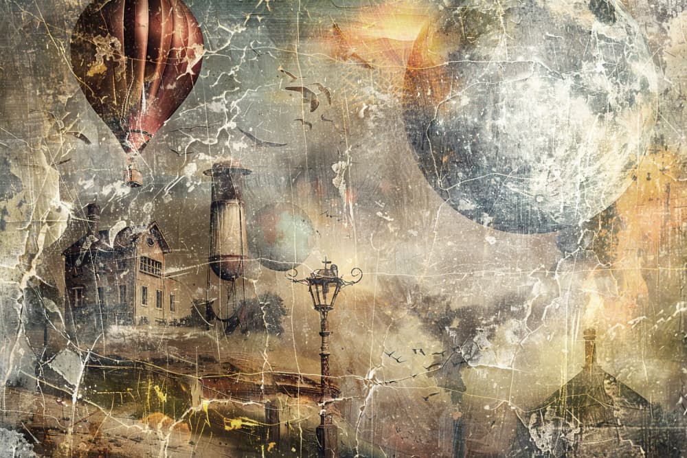 Moonlit City Flight by Rafal Kulik — canvas wall art