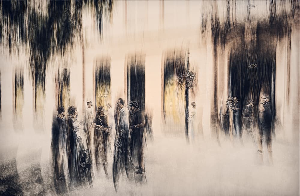 Ethereal City Crowd by Jan van der Linden — canvas wall art