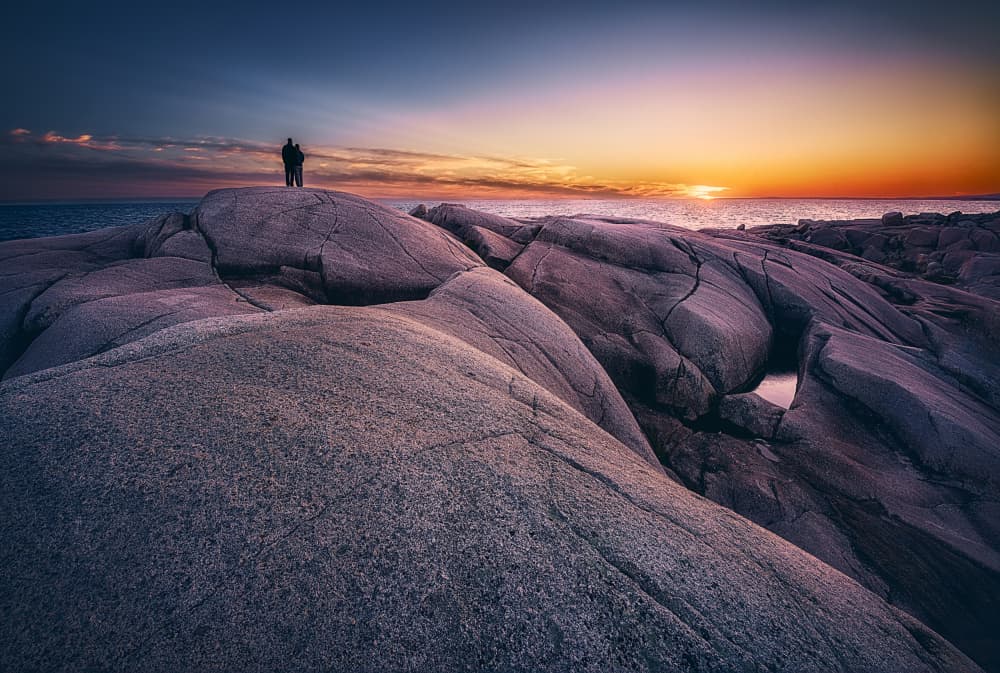 Romantic Sunset Coast by Ben.C.L — canvas wall art