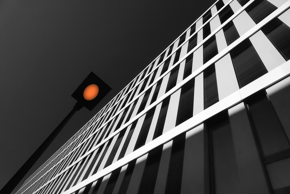 Architectural Orange Light by Hans-Wolfgang Hawerkamp — canvas wall art