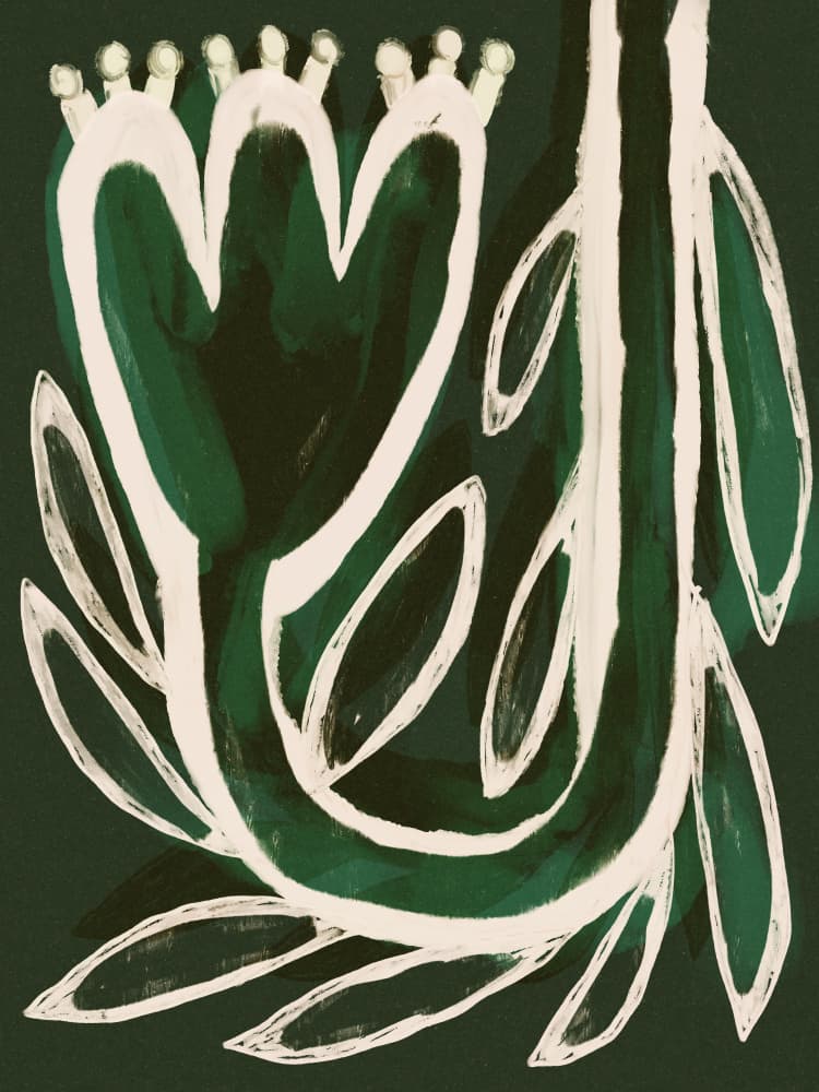 Green Bloom Symphony by Treechild — canvas wall art