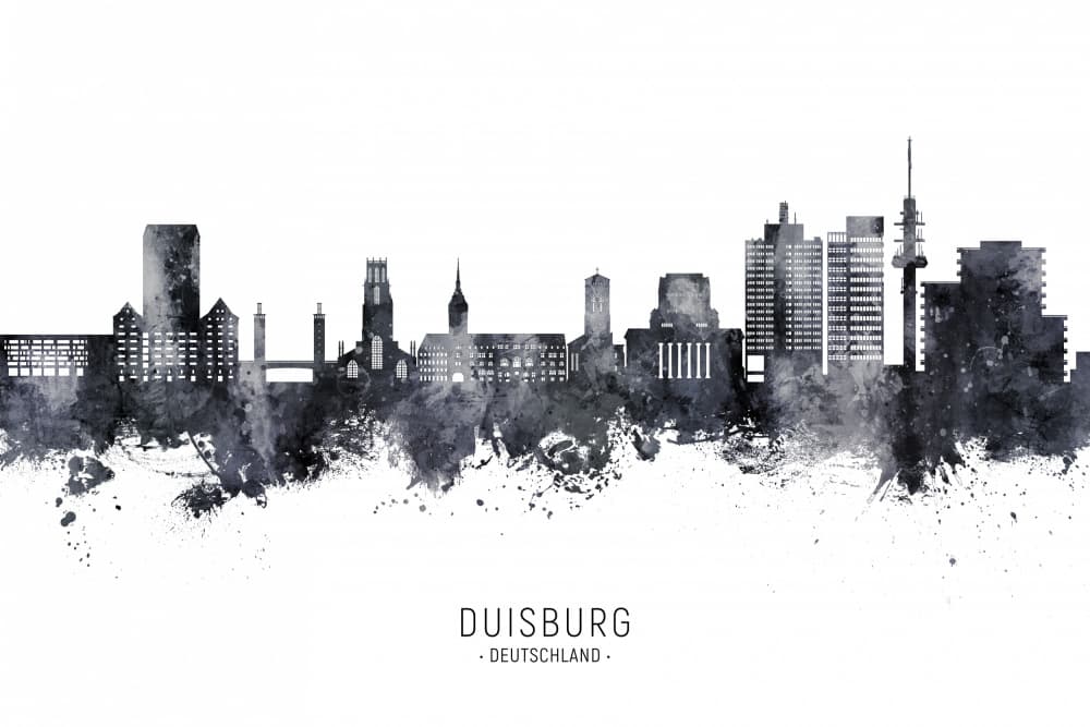 Duisburg City Skyline by Michael Tompsett — canvas wall art