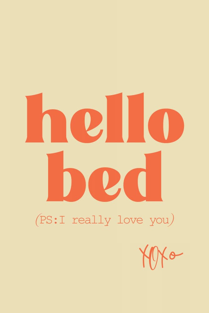 Hello Bed Love You by Oju Design — canvas wall art