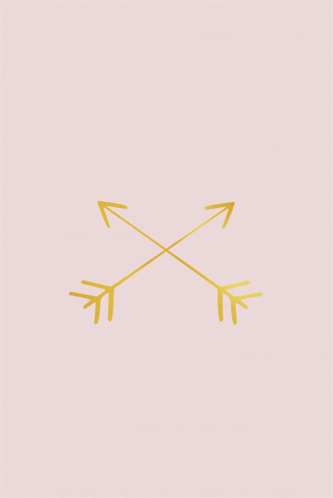Gold Crossed Arrows by Oju Design — canvas wall art
