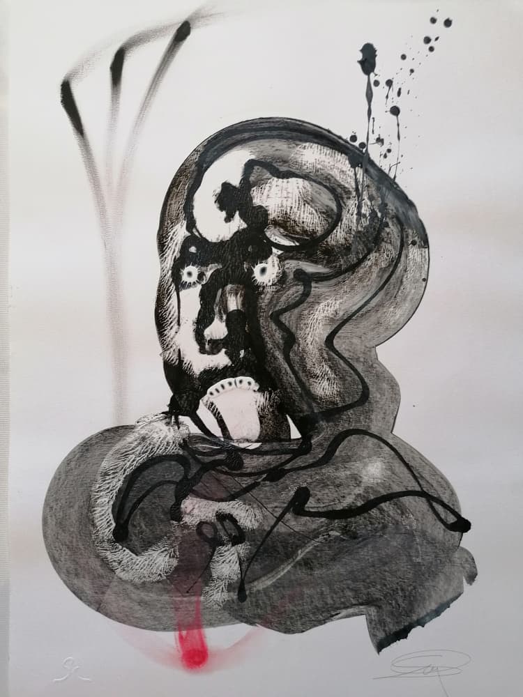 Distressed Abstract Face by Stefano Mazzolini — canvas wall art