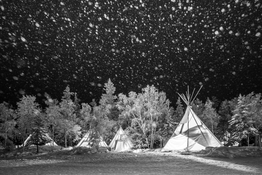 Snowy Winter Camp by Michiko Ôtomo — canvas wall art