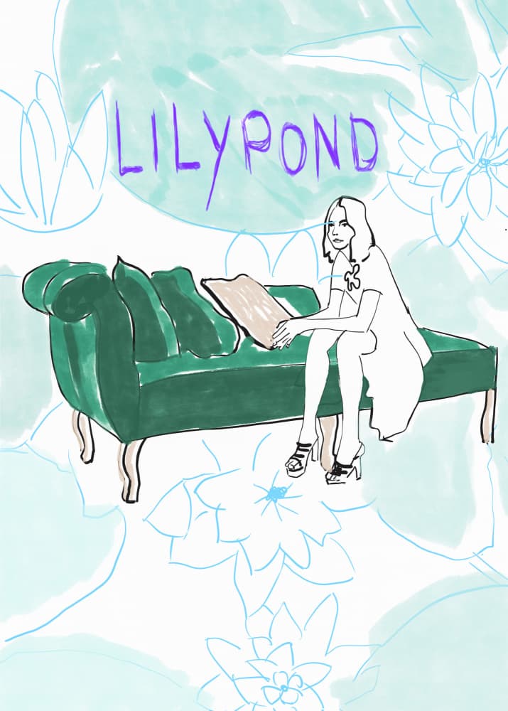 Woman on Lilypond Couch