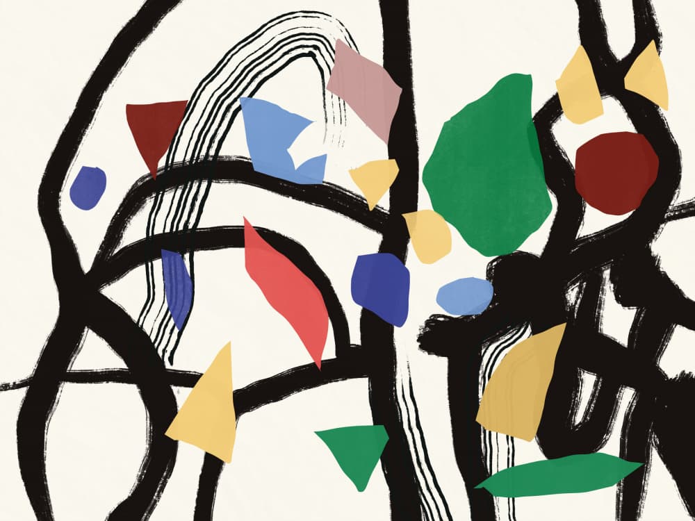 Colorful Abstract Shapes by Little Dean — canvas wall art