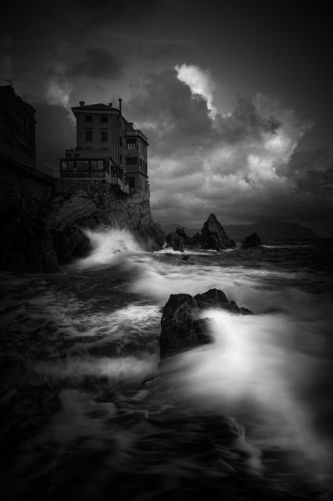 Stormy Cliff House by Alessandro Traverso — canvas wall art