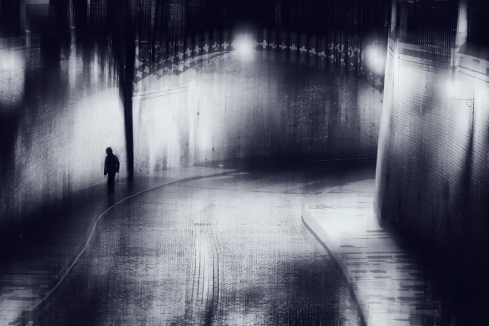 Solitary Night Walk by Marchevca Bogdan — canvas wall art