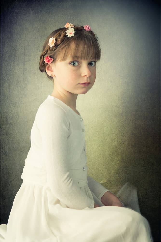 Curious Girl with Flowers by Strugala Didier — canvas wall art