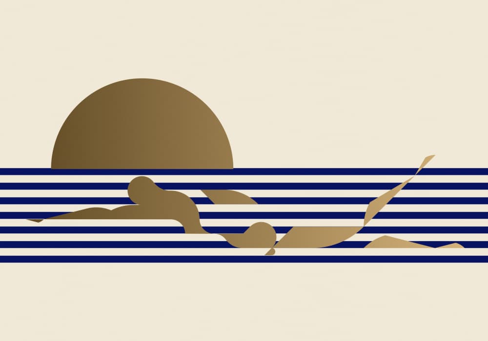 Golden Hour Beach Lounge by Studio Soleil — canvas wall art