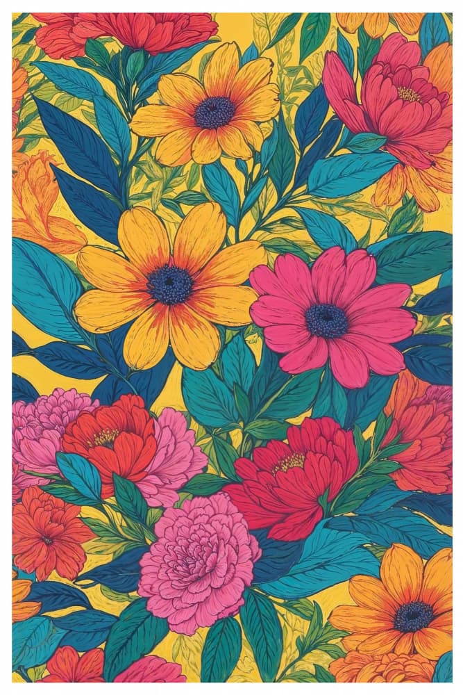 Vibrant Blooming by THE MIUUS STUDIO — canvas wall art
