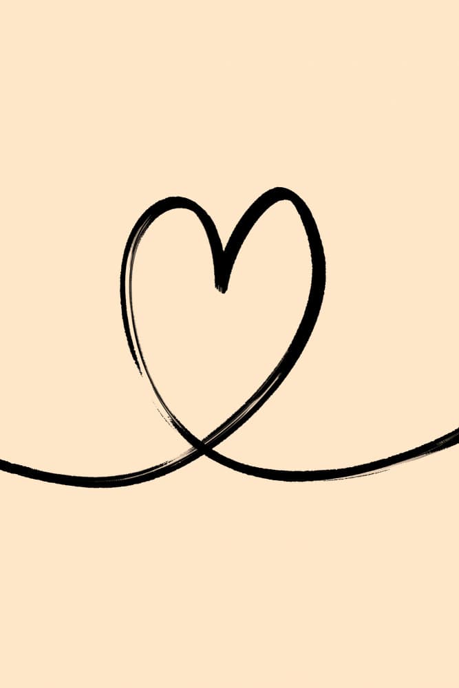 Continuous Line Heart by Treechild — canvas wall art
