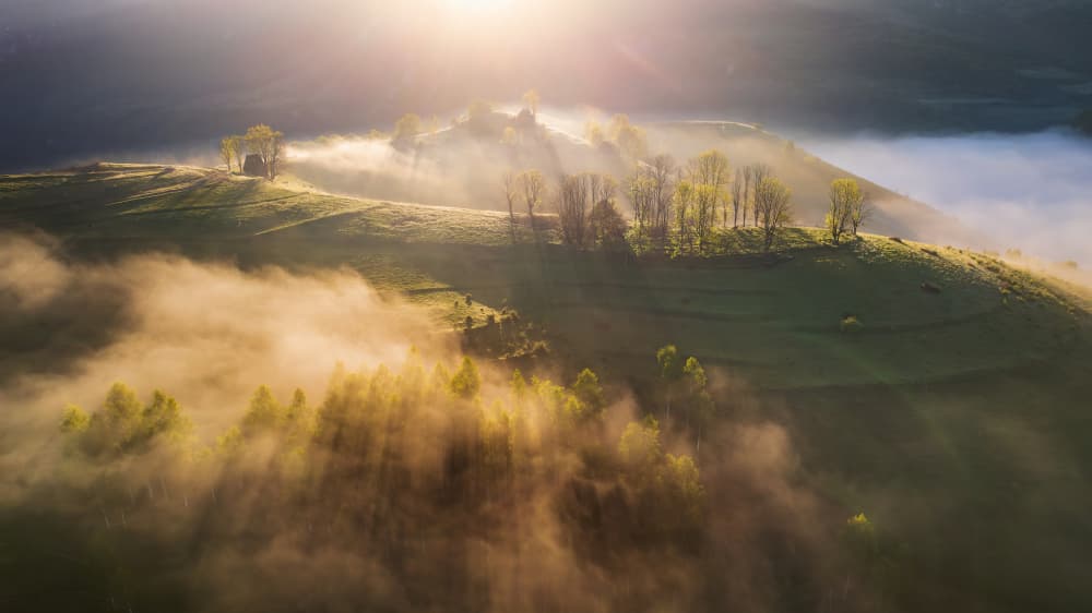 Misty Mountain Morning by Baldea Victor-Emilian — canvas wall art