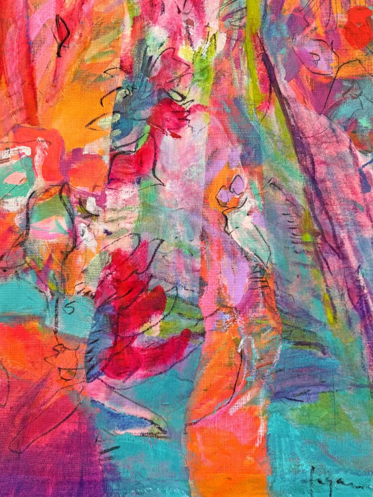 Vibrant Abstract Blooms by Dorothy Fagan — canvas wall art