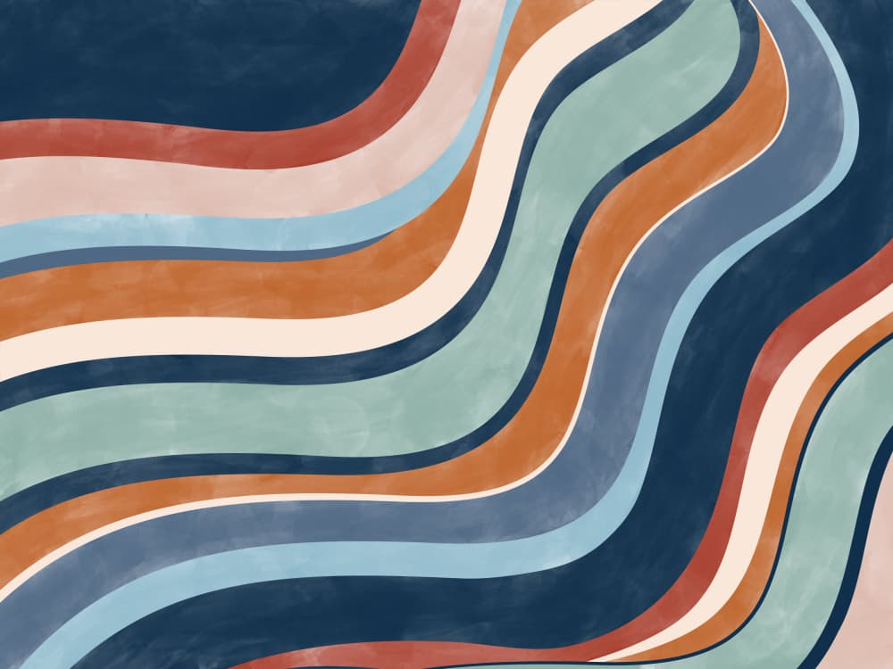 Muted Wavy Stripes by Elena Ristova — canvas wall art