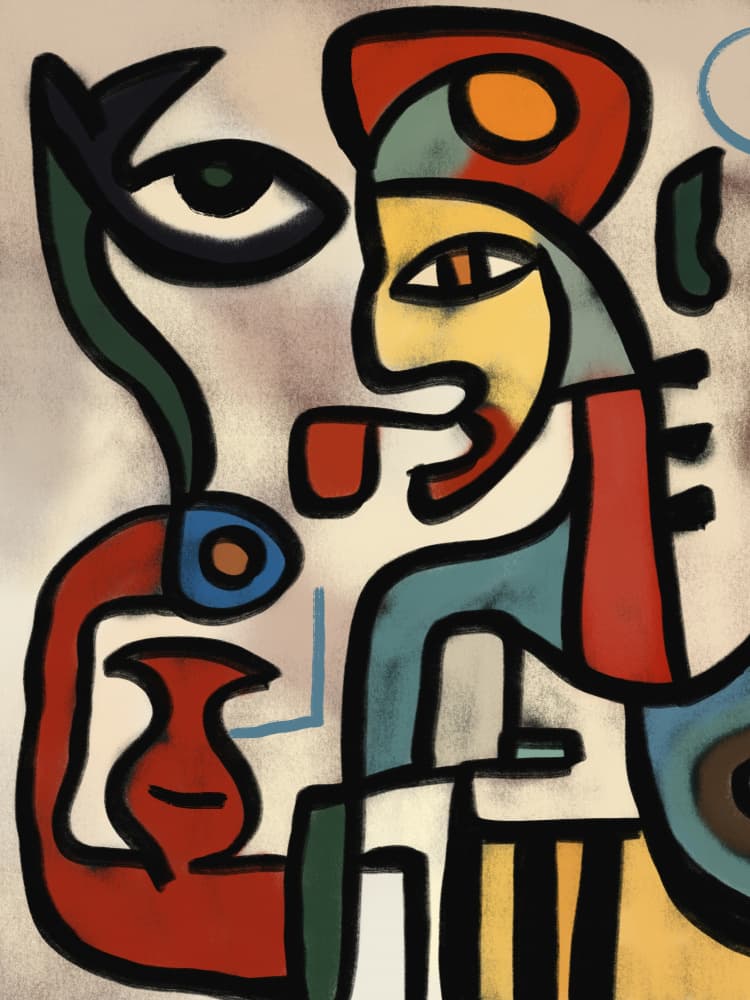 Modern Cubist Figures by Little Dean — canvas wall art
