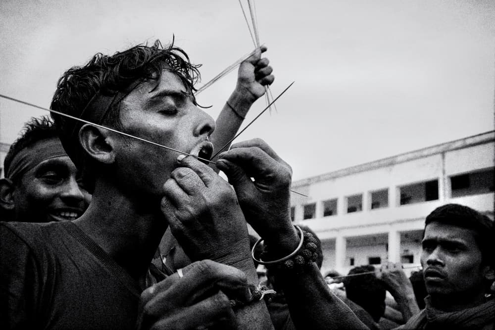 Intense Ritual Piercing by Avishek Das — canvas wall art
