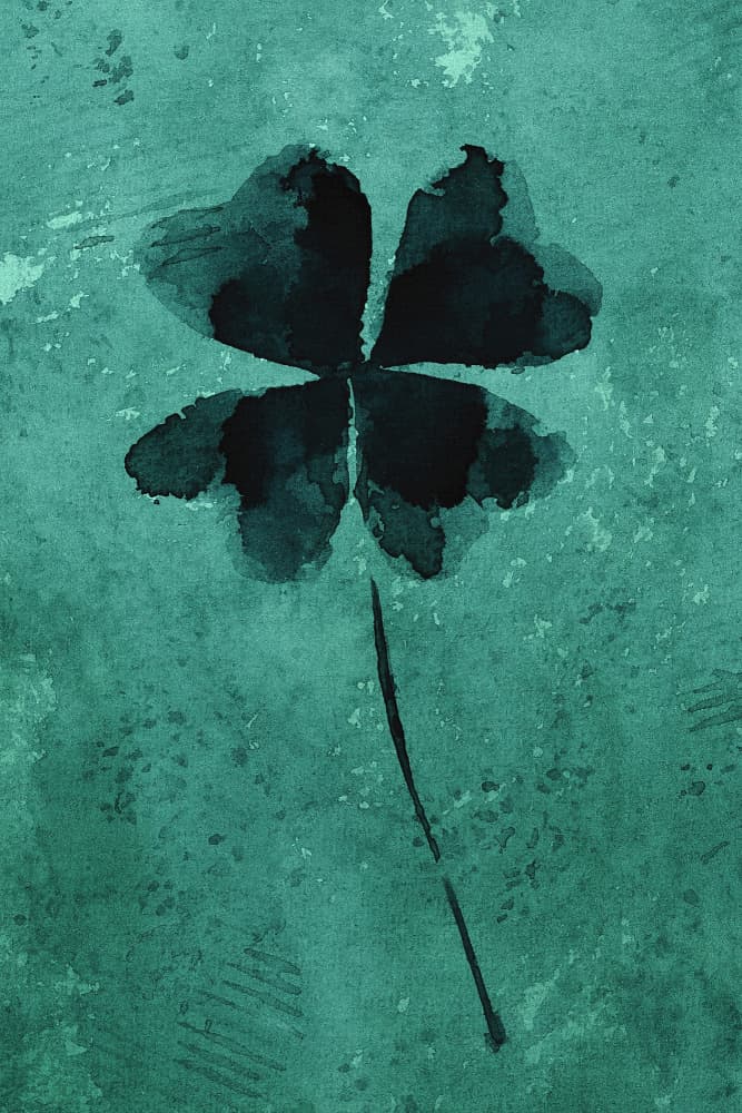Lucky Teal Clover by Natalie Bruns — canvas wall art