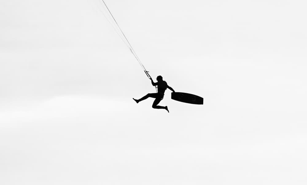 Mid-Air Kitesurfer by Dan Mărășescu — canvas wall art