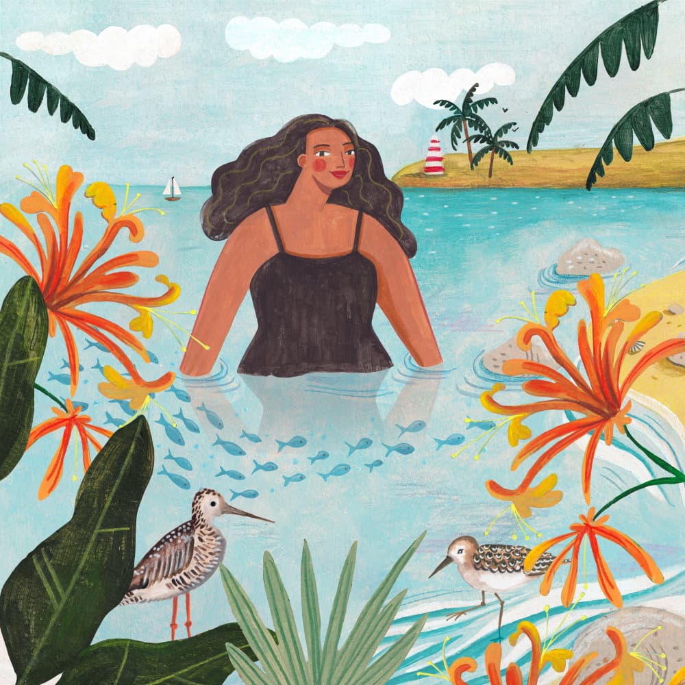 Walking in the sea by Caroline Bonne Müller — canvas wall art