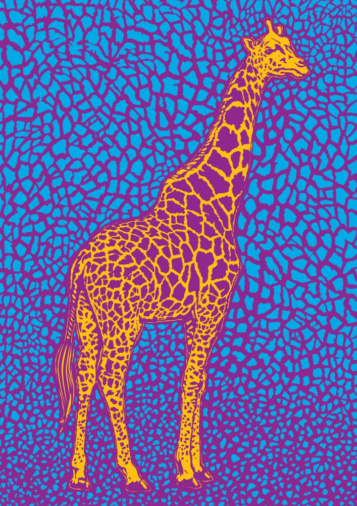 Vibrant Pop Giraffe by Carlo Kaminski — canvas wall art