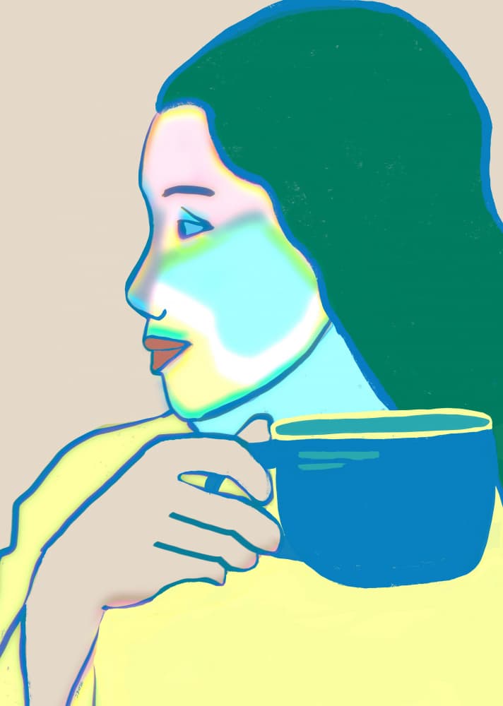 Quiet Coffee Moment by Sharyn Bursic — canvas wall art
