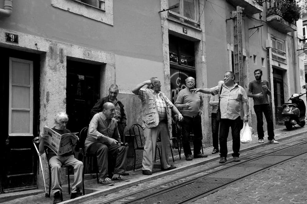 European Street Gathering by Fernando Alves — canvas wall art