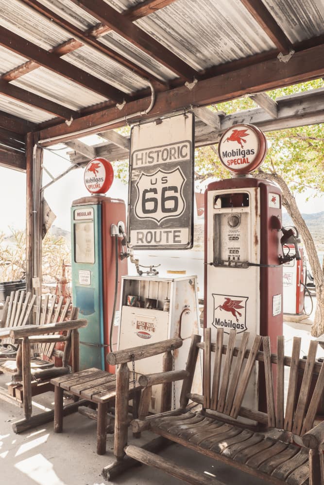 Rustic Route 66 Station by Henrike Schenk — canvas wall art