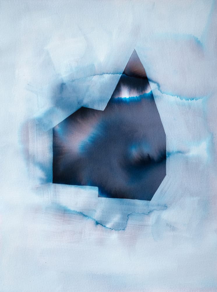 Abstract Indigo Mountain by Joshua Hoskins — canvas wall art