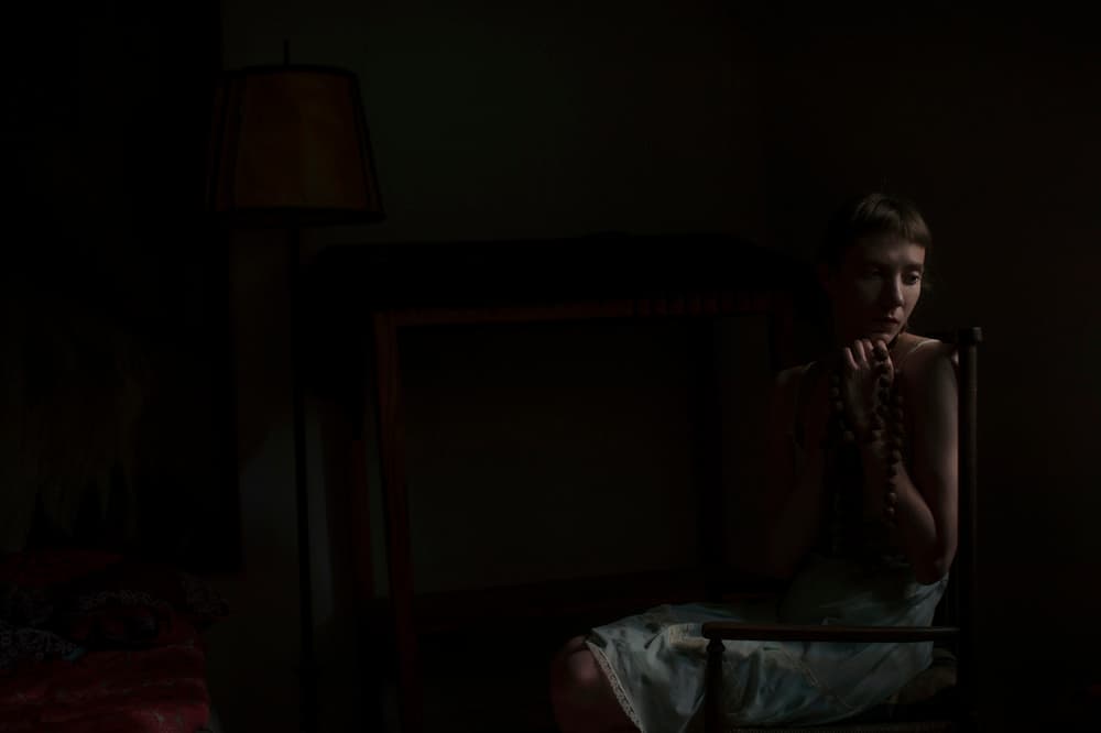 Pensive Woman With Beads by Ewa Cwikla — canvas wall art