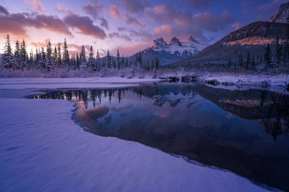 Winter Mountain Alpenglow by David Martin Castan — canvas wall art