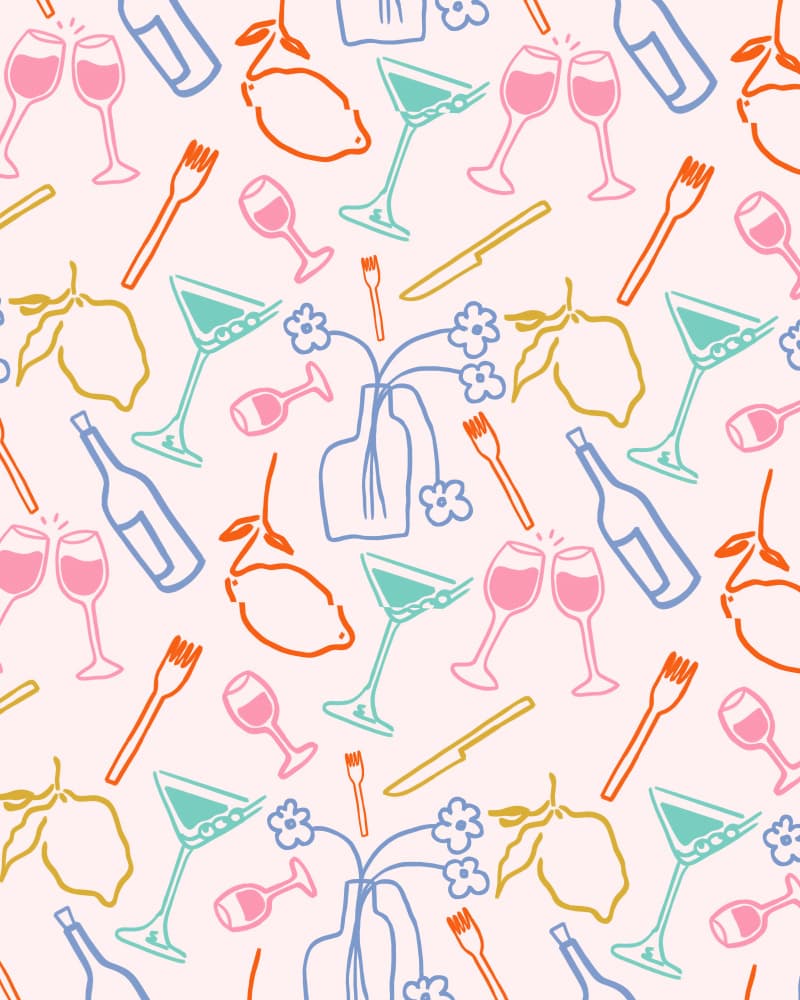Happy Hour Doodles by Kintsugi99 — canvas wall art
