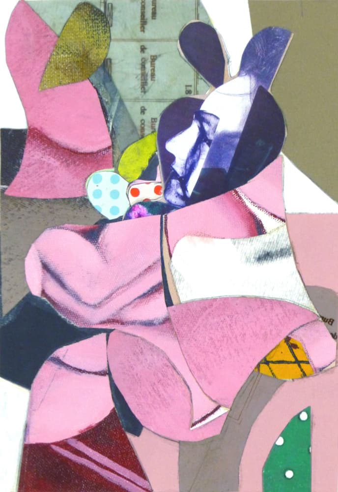 Playful Pink Collage by Pascal Marlin — canvas wall art