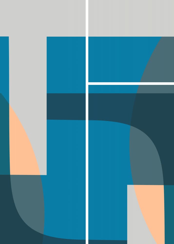 Modern Blue Geometry by Leigh Bagley — canvas wall art