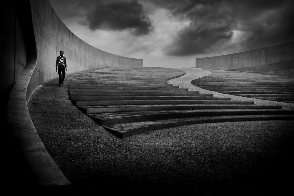 Solitary Concrete Ascent by Gerard Valckx — canvas wall art