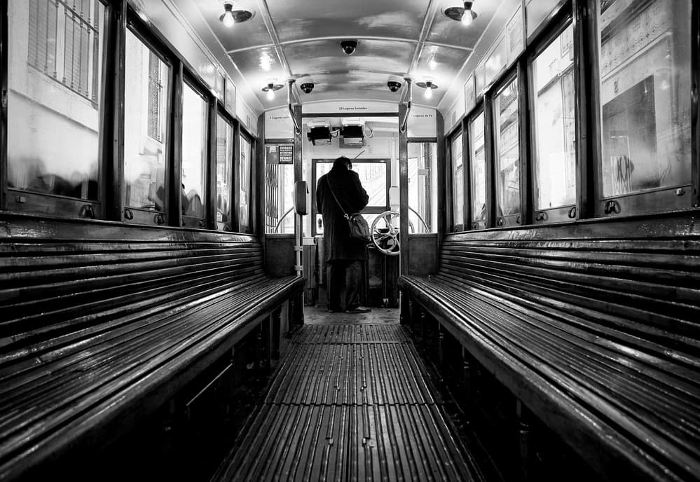 Vintage Tram Interior by Fernando Alves — canvas wall art