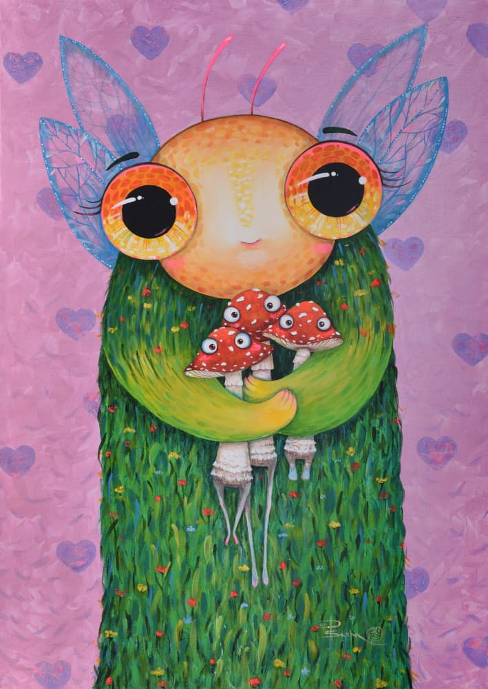 Whimsical Mushroom Friend by Aleksandra Paranchenko — canvas wall art