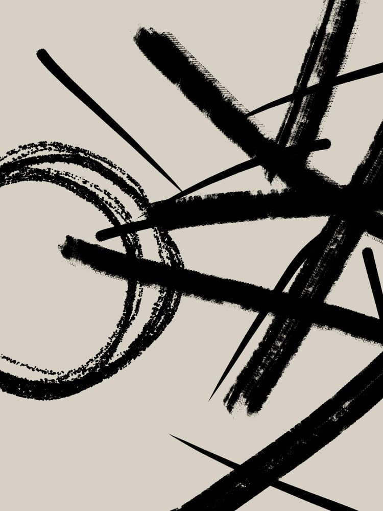 Abstract Strokes and Circle by Imaginative — canvas wall art