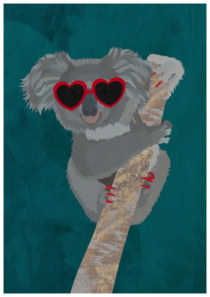 Koala Heart Shades by Sarah Manovski — canvas wall art