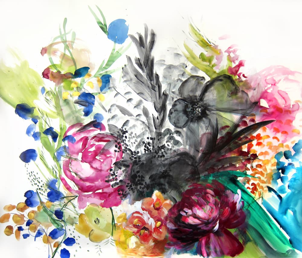 Vibrant Floral Bouquet by Christine Lindstrom — canvas wall art