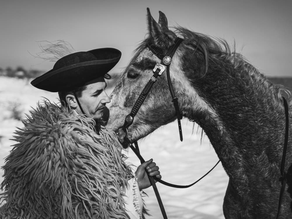 Man And Horse Bond by Nagy Karoly — canvas wall art