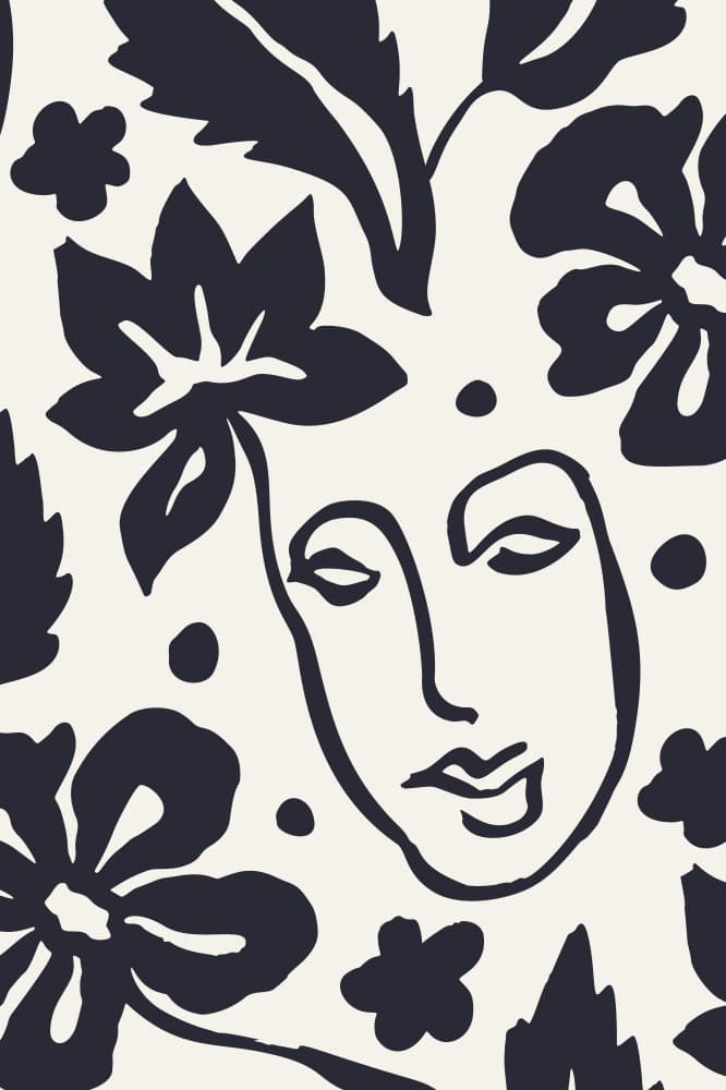 Serene Floral Portrait by Anna Rose — canvas wall art