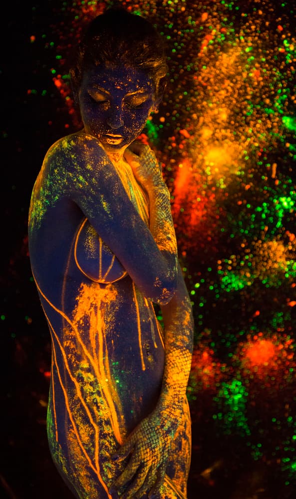 Glowing Neon Figure by Enis Onur — canvas wall art